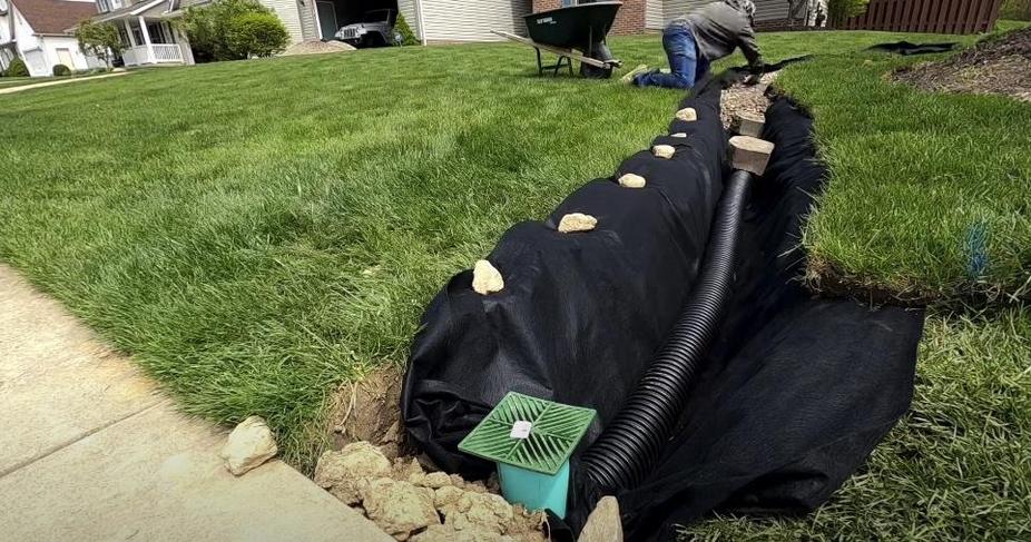 Installation of weeping tile